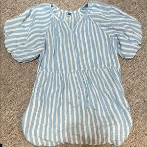 Old Navy Blue and White Striped Mini Dress